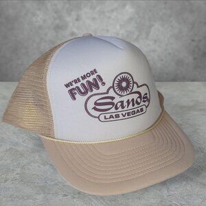 Vintage 90s 'Sand's Las Vegas Hotel' tan trucker hat